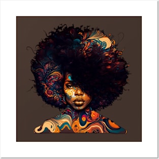 afro vintage style Posters and Art